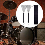 Maxbell 2Pcs Retractable Drum Wire Brushes Drum Brushes for Folk Beginner Practicing