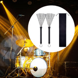 Maxbell 2Pcs Retractable Drum Wire Brushes Drum Brushes for Folk Beginner Practicing