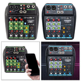 Maxbell 4 Channel Mixer with Sound Board for Webcast Instrument Recording Singing