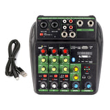 Maxbell 4 Channel Mixer with Sound Board for Webcast Instrument Recording Singing