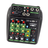Maxbell 4 Channel Mixer with Sound Board for Webcast Instrument Recording Singing