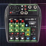 Maxbell 4 Channel Mixer with Sound Board for Webcast Instrument Recording Singing