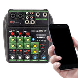 Maxbell 4 Channel Mixer with Sound Board for Webcast Instrument Recording Singing