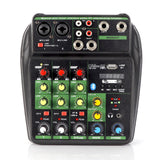 Maxbell 4 Channel Mixer with Sound Board for Webcast Instrument Recording Singing
