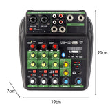 Maxbell 4 Channel Mixer with Sound Board for Webcast Instrument Recording Singing