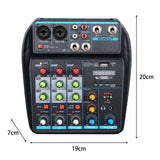 Maxbell 4 Channel Mixer with Sound Board for Webcast Instrument Recording Singing