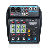 Maxbell 4 Channel Mixer with Sound Board for Webcast Instrument Recording Singing