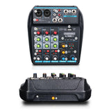 Maxbell 4 Channel Mixer with Sound Board for Webcast Instrument Recording Singing