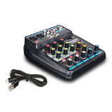 Maxbell 4 Channel Mixer with Sound Board for Webcast Instrument Recording Singing