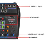 Maxbell 4 Channel Mixer with Sound Board for Webcast Instrument Recording Singing