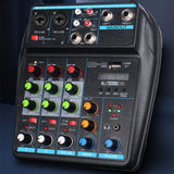 Maxbell 4 Channel Mixer with Sound Board for Webcast Instrument Recording Singing