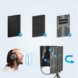 Maxbell Microphone Isolation Shield Vocal Recording Panel for Podcasts Recording