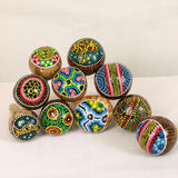 Maxbell Coconut Shell Maracas Handpainted Hand Rattle for KTV Performances Gathering
