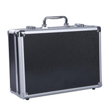 Maxbell Tool Storage Box Solid Musical Instruments with Zipper Aluminum Storage Case Black