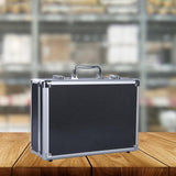 Maxbell Tool Storage Box Solid Musical Instruments with Zipper Aluminum Storage Case Black