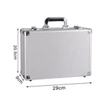 Maxbell Tool Storage Box Solid Musical Instruments with Zipper Aluminum Storage Case Silver