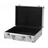 Maxbell Tool Storage Box Solid Musical Instruments with Zipper Aluminum Storage Case Silver