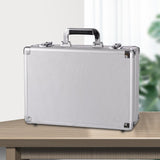 Maxbell Tool Storage Box Solid Musical Instruments with Zipper Aluminum Storage Case Silver