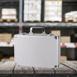 Maxbell Tool Storage Box Solid Musical Instruments with Zipper Aluminum Storage Case Silver