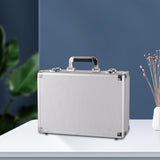 Maxbell Tool Storage Box Solid Musical Instruments with Zipper Aluminum Storage Case Silver