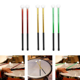 Maxbell 2Pcs Felt Head Timpani Sticks Alloy for Music Education Lotus Drum Hand Drum red