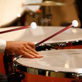 Maxbell 2Pcs Felt Head Timpani Sticks Alloy for Music Education Lotus Drum Hand Drum red