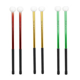 Maxbell 2Pcs Felt Head Timpani Sticks Alloy for Music Education Lotus Drum Hand Drum red