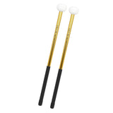 Maxbell 2Pcs Felt Head Timpani Sticks Alloy for Music Education Lotus Drum Hand Drum gold