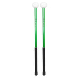 Maxbell 2Pcs Felt Head Timpani Sticks Alloy for Music Education Lotus Drum Hand Drum green