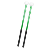 Maxbell 2Pcs Felt Head Timpani Sticks Alloy for Music Education Lotus Drum Hand Drum green