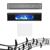Maxbell Harmonica Toy 24 Hole Diatonic Harmonica for Students Beginners Professional Black
