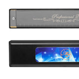 Maxbell Harmonica Toy 24 Hole Diatonic Harmonica for Students Beginners Professional Black