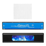 Maxbell Harmonica Toy 24 Hole Diatonic Harmonica for Students Beginners Professional Blue