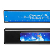 Maxbell Harmonica Toy 24 Hole Diatonic Harmonica for Students Beginners Professional Blue