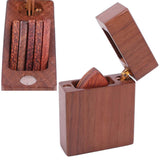 Maxbell Wooden Guitar Picks Case Handicraft Magnetic Closure Durable Guitar Pick Box with 5 picks