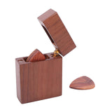 Maxbell Wooden Guitar Picks Case Handicraft Magnetic Closure Durable Guitar Pick Box with 5 picks