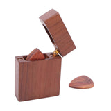 Maxbell Wooden Guitar Picks Case Handicraft Magnetic Closure Durable Guitar Pick Box with 5 picks