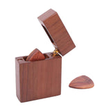 Maxbell Wooden Guitar Picks Case Handicraft Magnetic Closure Durable Guitar Pick Box with 5 picks