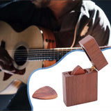 Maxbell Wooden Guitar Picks Case Handicraft Magnetic Closure Durable Guitar Pick Box with 5 picks