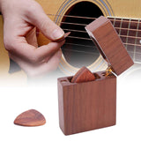 Maxbell Wooden Guitar Picks Case Handicraft Magnetic Closure Durable Guitar Pick Box with 5 picks