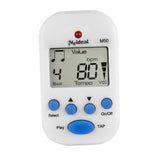 Maxbell Mini Digital Metronome Beat Tempo Electronic Metronome for Violin Drum Piano White