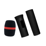 Maxbell 2xHandheld Mic Protection Sleeve with Sponge Foam Cover for Party Stage Studio Black