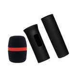 Maxbell 2xHandheld Mic Protection Sleeve with Sponge Foam Cover for Party Stage Studio Black