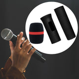 Maxbell 2xHandheld Mic Protection Sleeve with Sponge Foam Cover for Party Stage Studio Black