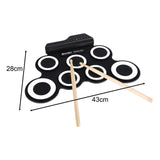 Maxbell Maxbell Roll up Drum Set Portable Multipurpose Professional Portable Electronic Drum Black