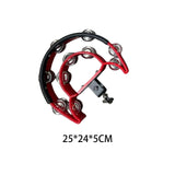 Maxbell Maxbell Double Row Tambourine Drum Cymbals Hi Hat Tambourine Bells for Parties Stage red