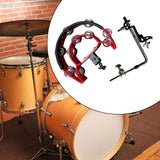 Maxbell Maxbell Double Row Tambourine Drum Cymbals Hi Hat Tambourine Bells for Parties Stage red