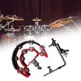 Maxbell Maxbell Double Row Tambourine Drum Cymbals Hi Hat Tambourine Bells for Parties Stage red