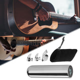 Maxbell Stainless Steel Guitar Slide Tone Bar Solid for Acoustic Guitar Professional with Picks