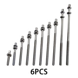 Maxbell 6Pcs Drum Tension Rods M5 Drum Lug Mounting Screws for Percussion Accs Build M5x40mm